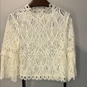 Rain Lace Blouse in Ivory Size M